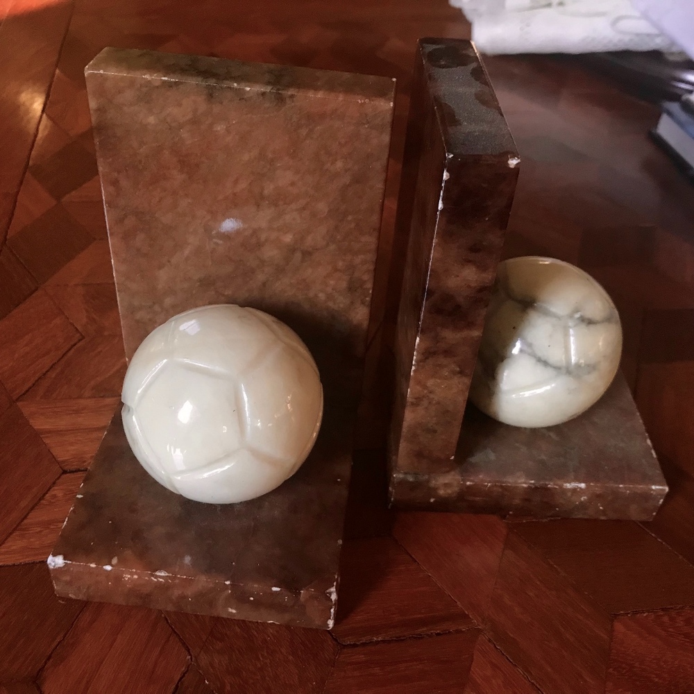 Marble Soccer Ball Bookends (5.5" height)